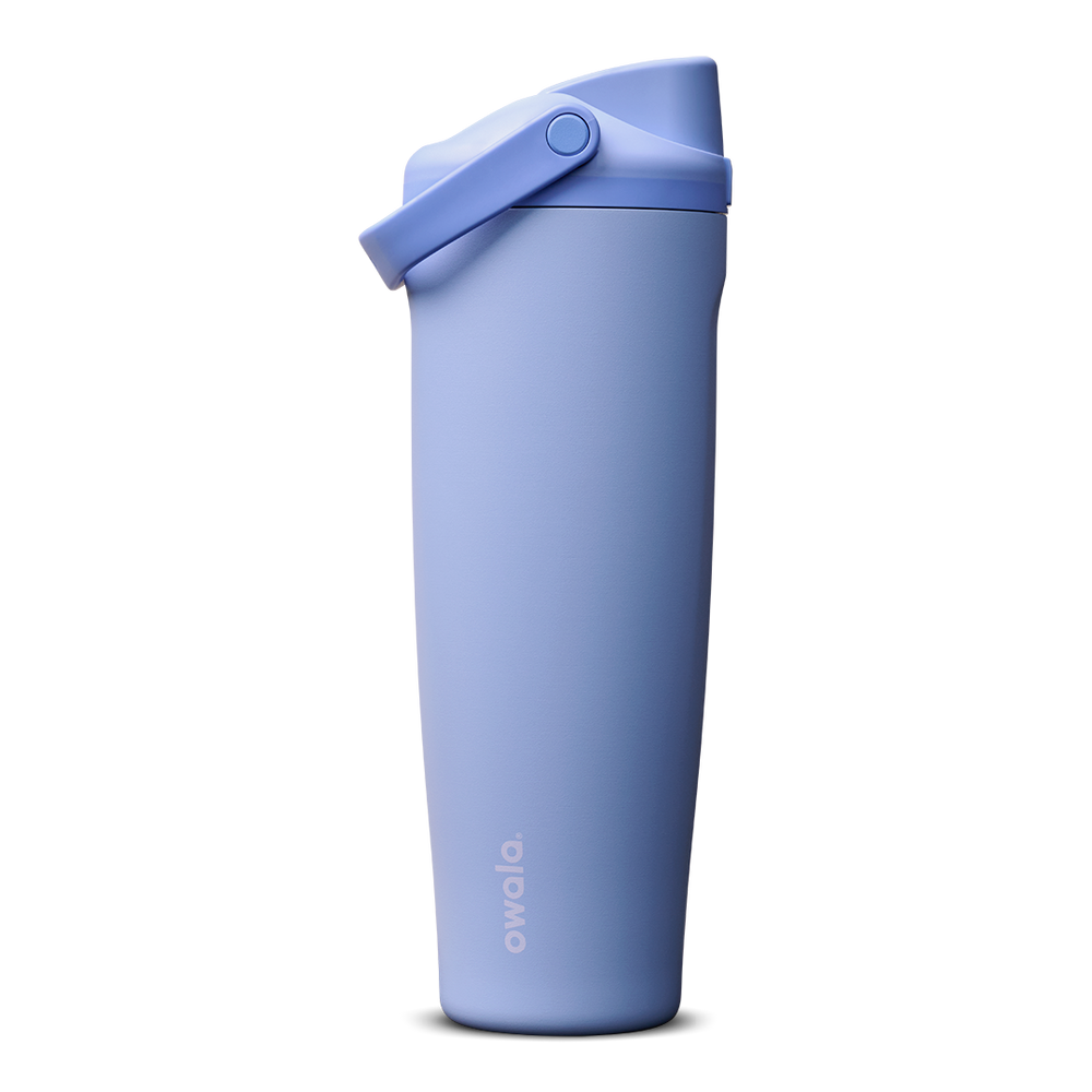 FreeSip Sway 40oz in Out of the Blue, periwinkle blue insulated water bottle with matching blue flip cap and carry loop
